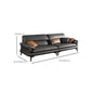 Skandinavisches Sofa echtes Leder dunkelgrauer Kissen Kissen Top Arm Sitzgelegenheiten