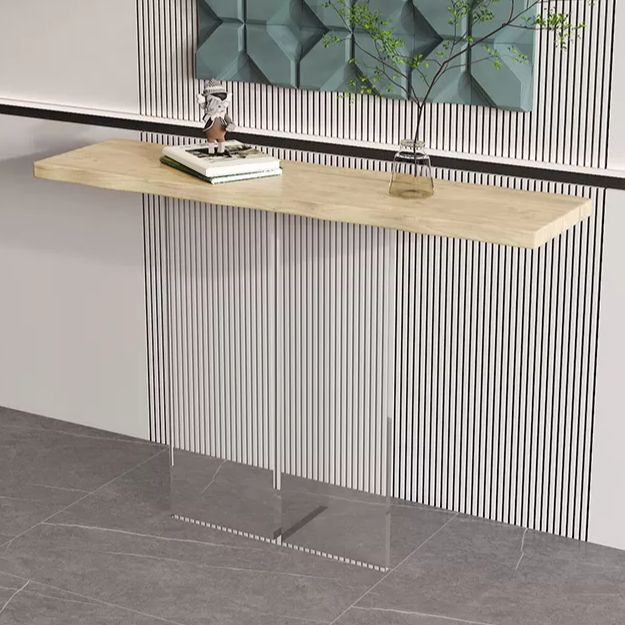 Solid Wood Rectangle Accent Table 31.5-inch Tall End Table with Acrylic Leg Clearhalo 'Console Tables' 'console_tables' 'Entry & Mudroom Furniture' 'furn' 'furn_console_tables' 'Furniture' 1200x1200_ebc7f270-ef93-4b1e-8853-6974c8f1fd0a