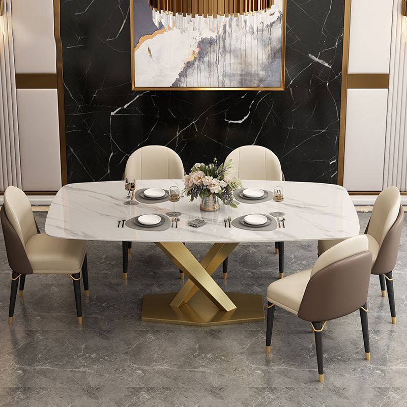 Glam Rectangle 1/4/5/6/7 Pieces Dinette Set Indoor White and Gold Dining Set Clearhalo 'Dining Room Sets' 'Dining Tables & Seating' 'dining_room_set' 'furn' 'furn_dining_room_set' 'Furniture' 'Kitchen & Dining Furniture' 1200x1200_ebc8df8b-1804-48a7-b5f9-ad9008c6ce9a