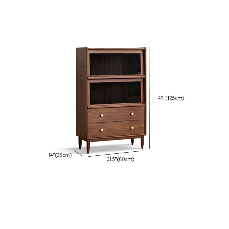 Modern Living Room Floor Cabinet Solid Wood Glass Doors with Lighting Clearhalo 'Display & China Cabinets' 'display_china_cabinets' 'furn' 'furn_display_china_cabinets' 'Furniture' 'Kitchen & Dining Furniture' 1200x1200_ebc8ff0a-83d5-4475-8650-359da2000210