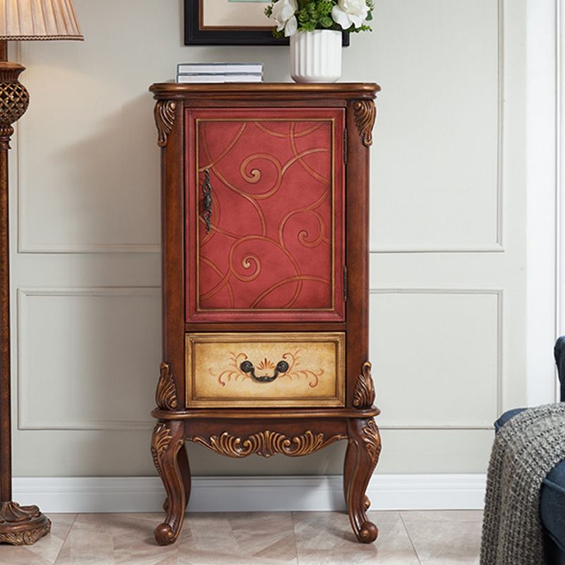 47,24 "Armadio in legno alto 1 porta, cabinetto di accento rettangolo a 1 cassetto