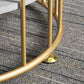 Oval Top Coffee Table Steel Sled Base Cocktail Table with Shelf