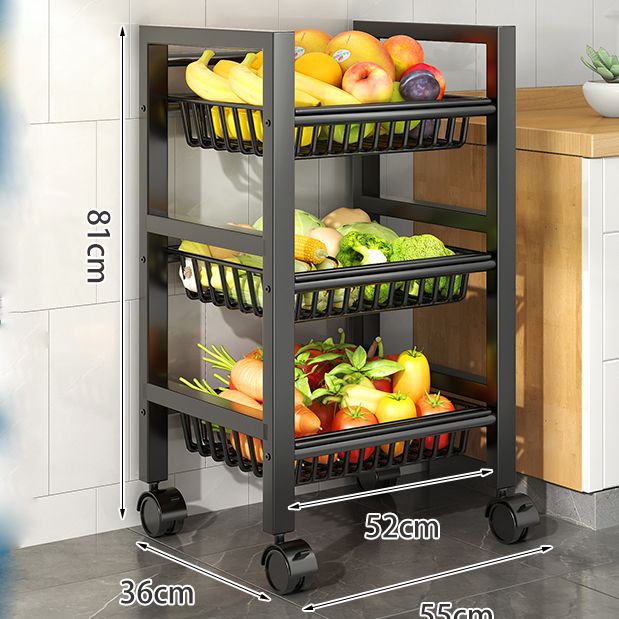 Metal Modern Prep Table Open Storage Home Dining with Basket Prep Table Clearhalo 'furn' 'furn_kitchen_islands_carts' 'Furniture' 'Kitchen & Dining Furniture' 'Kitchen Islands & Carts' 'kitchen_islands_carts' 1200x1200_ebcc7ead-f5a5-4112-81d4-736b403e73c2