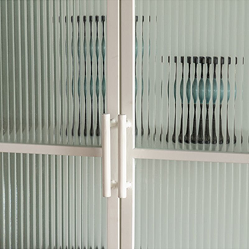 Porte di vetro tavolo da buffet metallico contemporaneo per soggiorno