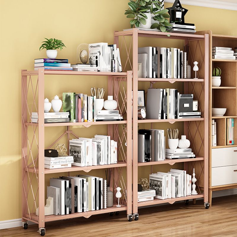 Foldable Bookshelf Scandinavian Style Bookcase for Home Office with Casters Clearhalo 'Bookcases' 'furn' 'furn_bookcases' 'Furniture' 'furniture_bookcases' 'Office Furniture' 1200x1200_ebcff2ec-99ae-4bc2-9d5b-b02e31453294