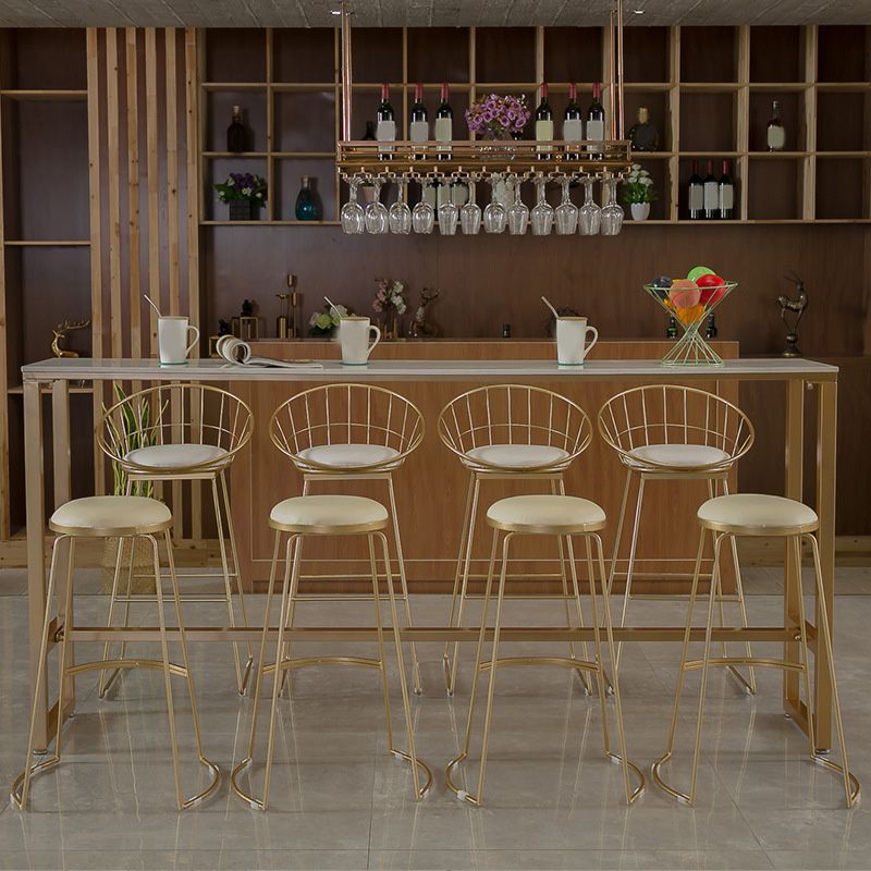 Glam Bar-height Table with Faux Marble Top Table for Patio Use Clearhalo 'Bar Furniture' 'Bar Tables' 'bar_tables' 'furn' 'furn_bar_tables' 'Furniture' 'Kitchen & Dining Furniture' 1200x1200_ebd026a4-b0b3-4e24-a6ac-e6aa38d55a59