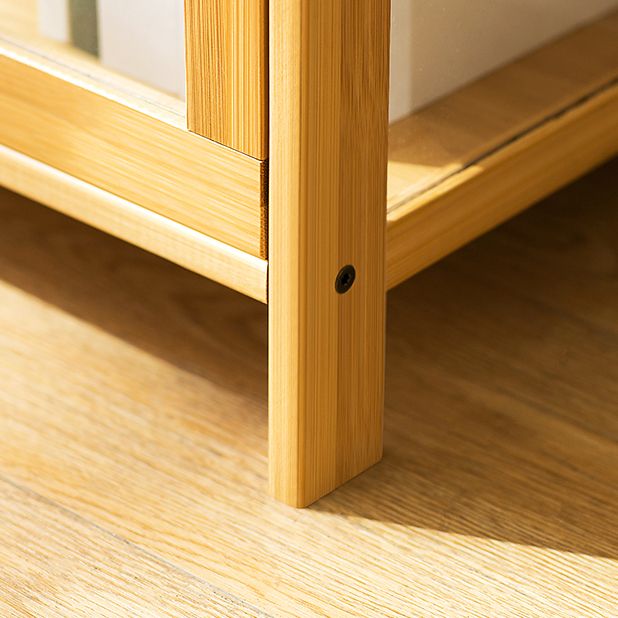 Contemporary Rectangle Accent Cabinet, Brown/Natural/Grey Cabinet with Doors Clearhalo 'Cabinets & Chests' 'cabinets_chests' 'furn' 'furn_cabinets_chests' 'Furniture' 'Living Room Furniture' 1200x1200_ebd06dc5-4cc5-4d3c-9ab1-4203526bee5a