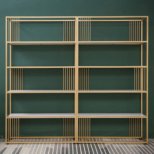 Metal and Wooden Bookshelf Open Glam Etagere Shelf Bookcase for Study Room Clearhalo 'Bookcases' 'furn' 'furn_bookcases' 'Furniture' 'Office Furniture' 1200x1200_ebd081bb-0739-49a9-9bfc-27f246f5b17a