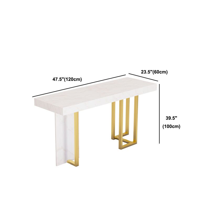 White Marble Top Bar Table Glam Metal and Stone Frame Pub Table Clearhalo 'Bar Furniture' 'Bar Tables' 'bar_tables' 'furn' 'furn_bar_tables' 'Furniture' 'Kitchen & Dining Furniture' 1200x1200_ebd0aa32-28ec-4393-92ce-bcaccc1b6607
