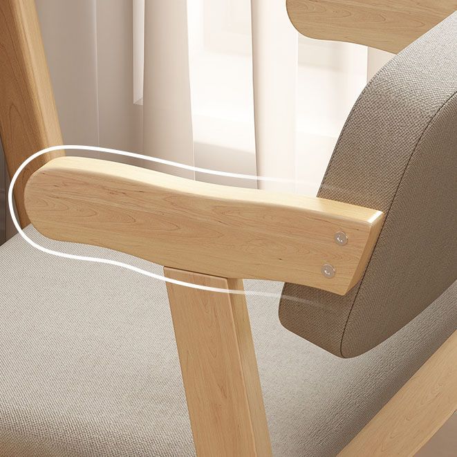 Contemporary Dining Open Back Chair Arm Chair with Wooden Legs for Kitchen Clearhalo ' kitchen&dining_furn' 'Dining Chairs' 'Dining Tables & Seating' 'dining_chair' 'Furniture' 'furniture_dining_chair' 'Kitchen & Dining Furniture' 'kitchen' 1200x1200_ebd11319-3feb-41b3-aeb5-a2cd9d1b3775