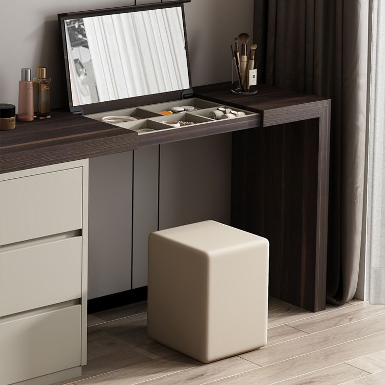 Moderno 6-cassetto a 6 cassette di vanità con specchio e sgabello