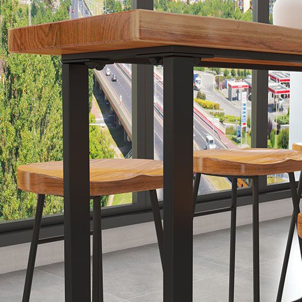Modern Table Set 1/7 Pieces Bar Rectangle Wood Counter Table with Stools for Milk Tea Shop Clearhalo 'Bar Furniture' 'furn' 'furn_home_bar_bar_sets' 'Furniture' 'Home Bars & Bar Sets' 'home_bar_bar_sets' 'Kitchen & Dining Furniture' 1200x1200_ebd3fb9f-6548-42cd-bcb8-3170bdbfd078
