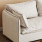 White Stationary Sofa Modern Square Arm Sofa for Living Room