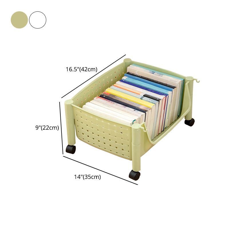Plastic Standard Bookcase Contemporary Style Open Back Bookshelf with Wheels Clearhalo 'Bookcases' 'furn' 'furn_bookcases' 'Furniture' 'furniture_bookcases' 'Office Furniture' 1200x1200_ebd53812-80f6-434a-a504-c0b01f6aabbc