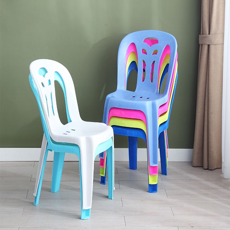 Contemporary Plastic Dining Side Chairs Slat Back Armless Stackable Chair for Home Clearhalo ' kitchen&dining_furn' 'Dining Chairs' 'Dining Tables & Seating' 'dining_chair' 'furn' 'furn_dining_chair' 'Furniture' 'furniture_dining_chair' 'Kitchen & Dining Furniture' 'kitchen' 1200x1200_ebd54a88-3765-4308-80c7-29952ee634d6