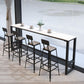 Industrial Black Iron Bar Table White Faux Marble Rectangle Top 41.3"H Bistro Table Clearhalo 'Bar Furniture' 'Bar Tables' 'bar_tables' 'furn' 'furn_bar_tables' 'Furniture' 'furniture_bar_tables' 'Kitchen & Dining Furniture' 1200x1200_ebd57c5d-b018-441d-a83e-2197547b8987