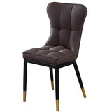 Glam Chair Parsons Chair Leather Dining Furniture in Matte Finish Clearhalo 'Dining Chairs' 'Dining Tables & Seating' 'dining_chair' 'furn' 'furn_dining_chair' 'Furniture' 'Kitchen & Dining Furniture' 1200x1200_ebd603de-2e31-4ab3-ba40-2109d636359b