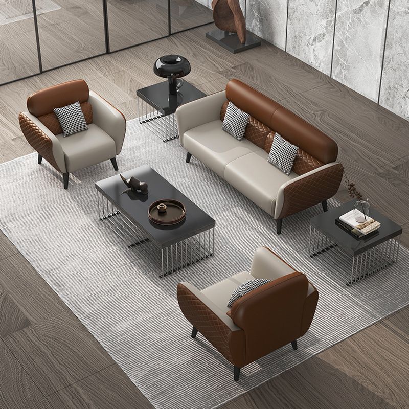 31.49 "D x 33.46" H Sofá de cuero con brazo acampanado para sala de estar para sala de estar