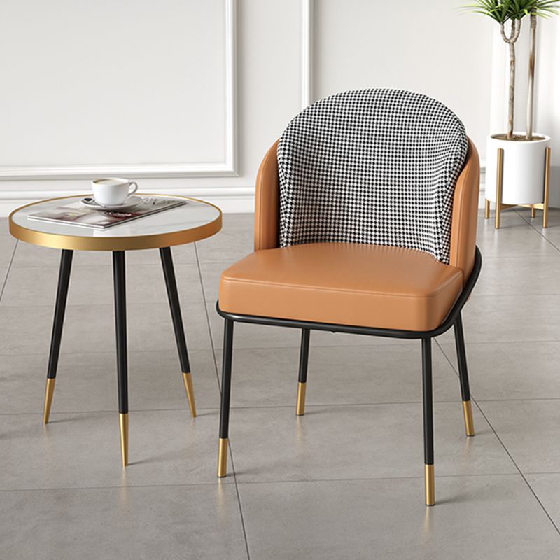 Glam Metal Dining Room Chairs Upholstered Armless Dining Chairs for Restaurant Use Clearhalo ' kitchen&dining_furn' 'Dining Chairs' 'Dining Tables & Seating' 'dining_chair' 'furn' 'furn_dining_chair' 'Furniture' 'furniture_dining_chair' 'Kitchen & Dining Furniture' 'kitchen' 1200x1200_ebd818f0-2863-40bd-9591-3d8b9b2bde4b