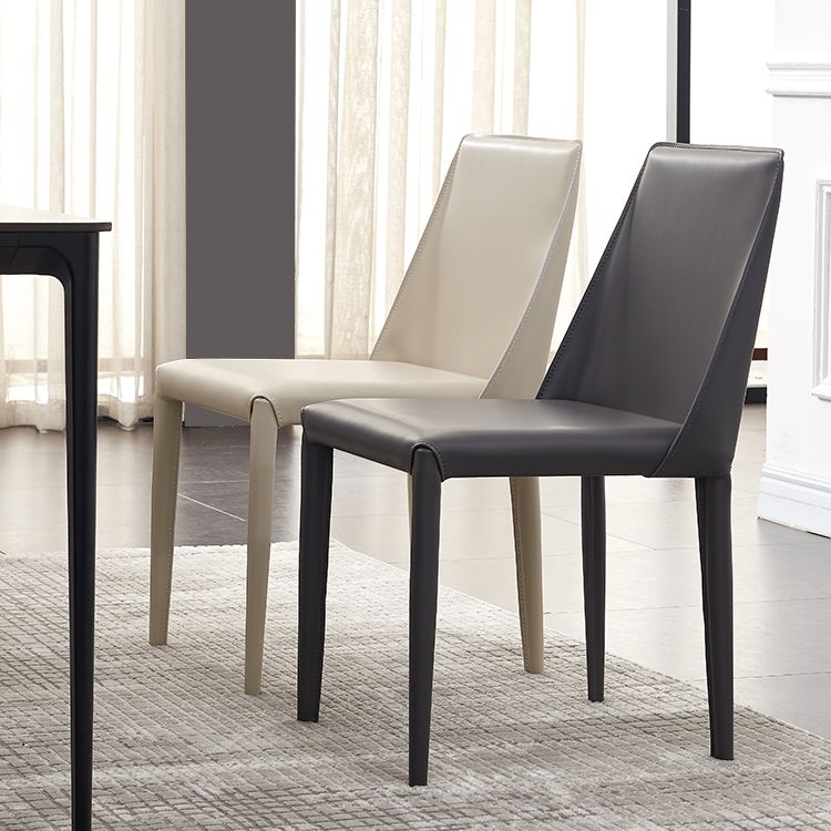Contemporary Leather Dining Chair Armless Side Chair for Home Use Clearhalo 'Dining Chairs' 'Dining Tables & Seating' 'dining_chair' 'furn' 'furn_dining_chair' 'Furniture' 'furniture_dining_chair' 'Kitchen & Dining Furniture' 1200x1200_ebd81e18-51e8-4d5b-9868-b344f86ed67d