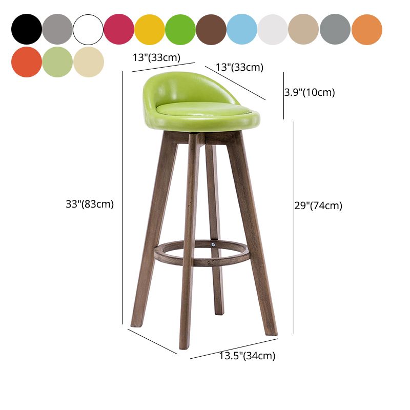 Contemporary Solid Wood Barstools Indoor Bar Stool with Footrest and Low Back Clearhalo 'Bar Furniture' 'Bar Stools' 'bar_stools' 'furn' 'furn_bar_stools' 'furniture_bar_stools' 'Kitchen & Dining Furniture' 'kitchen&dining_furn' 'kitchen' 'kitchen_furn' Furniture' 1200x1200_ebd8d8ea-5f55-46ae-a805-9ee9fa9fa1fb