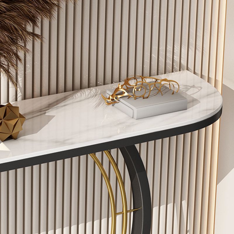 Tabla de acento contemporáneo Tabla de sofá de acabado antiguo en mármol