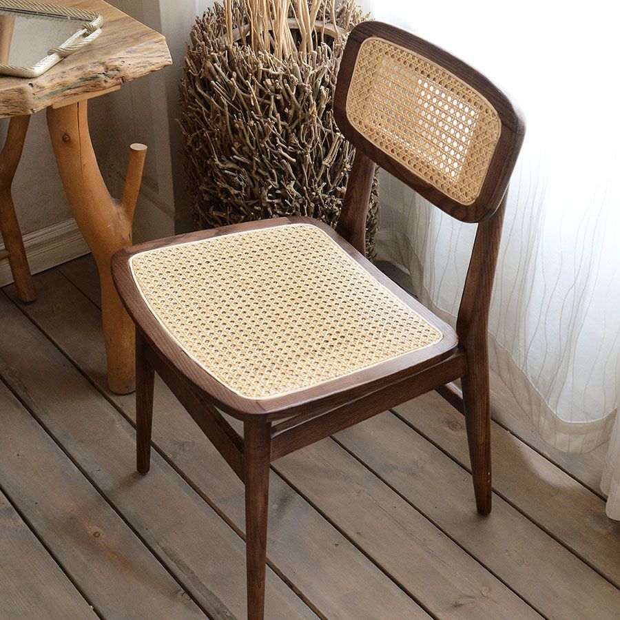 Indoor Armless Dining Chairs Rattan Side Chairs with Wood Legs (Set of 2) Clearhalo ' kitchen&dining_furn' 'Dining Chairs' 'Dining Tables & Seating' 'dining_chair' 'furn' 'furn_dining_chair' 'Furniture' 'furniture_dining_chair' 'Kitchen & Dining Furniture' 'kitchen' 1200x1200_ebd98b49-5dd7-48a9-84aa-cf5268ec0f1a