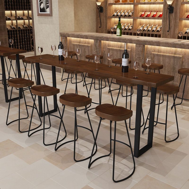 Set da pranzo per pub Glam Wood 1/2/5/7/9 pezzi Set tavolo da bar pub in marrone