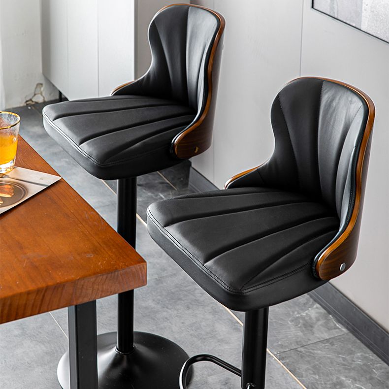 Scandinavian Metal Stool Leather Upholstered Counter Stool in Matte Finish for Indoor Clearhalo 'Bar Furniture' 'Bar Stools' 'bar_stools' 'furn' 'furn_bar_stools' 'Furniture' 'Kitchen & Dining Furniture' 1200x1200_ebdb908a-285b-4ab2-a62a-219d8a89f0bb