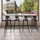 Modern 1/5 Pieces Bar Table Set Rectangle Stone Counter Table with Stools for Cafe