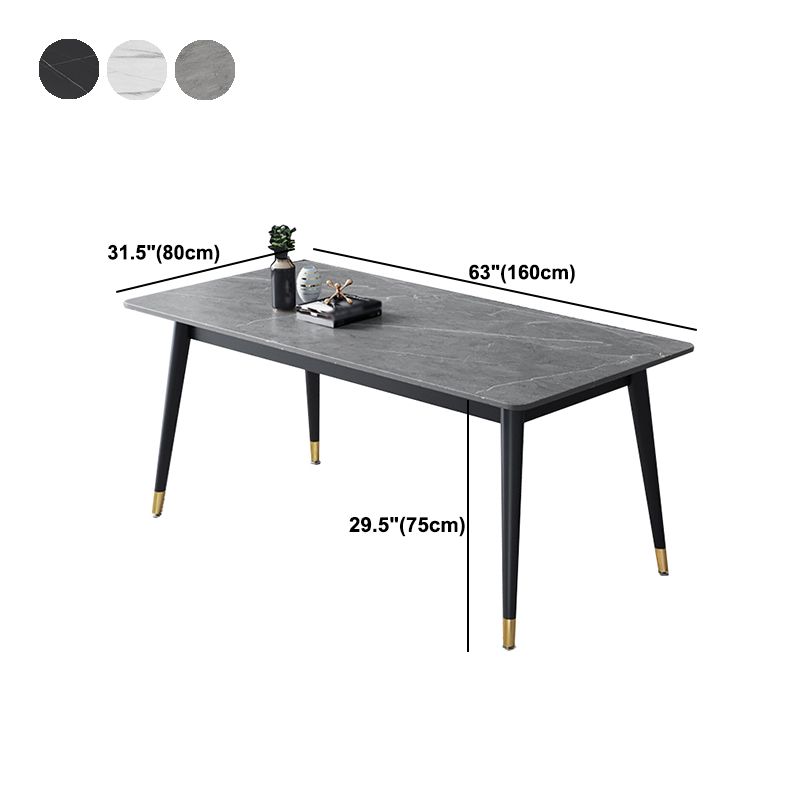 Stone Modern Rectangle Dining Table Matte Finish 4 Legs Table for Home Clearhalo ' dining_table' 'Dining Tables & Seating' 'Dining Tables' 'furn' 'furn_dining_table' 'Furniture' 'furniture_dining_table' 'Kitchen & Dining Furniture' 'kitchen&dining_furn' 'kitchen' 'kitchen_dining_table' 1200x1200_ebdcb492-e7a8-4960-a176-34cf885fb502