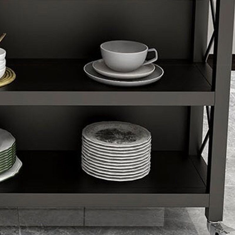 Modern Open Storage Prep Table Dining Room Kitchen Trolley with Drawer