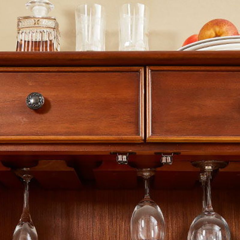 Porte di vetro moderne di metà secolo stand-legno di gomma a buffet per camera da letto