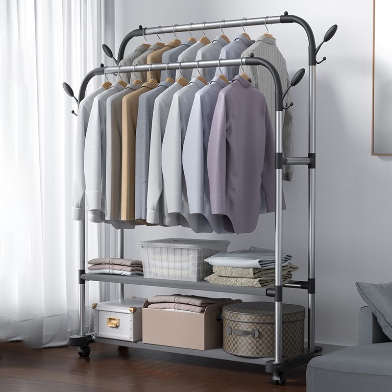 Métal de rack de manteau contemporain Aucun crochet pénible inclus