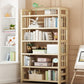 Natural Contemporary Style Standard Bookshelf 9.8-inch W Solid Wood Bookcase