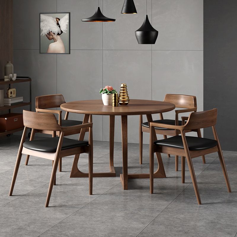 Kitchen Dinner Table Dining Room Round Wood Top Dining Table Clearhalo 'Dining Tables & Seating' 'Dining Tables' 'dining_table' 'furn' 'furn_dining_table' 'Furniture' 'Kitchen & Dining Furniture' 1200x1200_ebdff59c-56c9-477c-a72f-a8df73321ee2