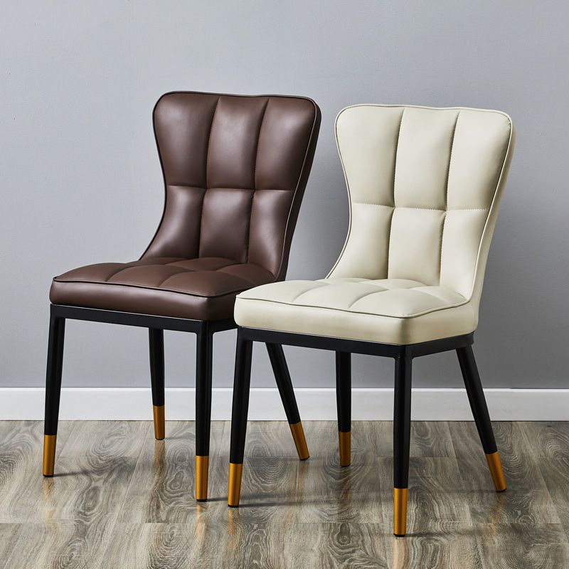 Scandinavian Upholstered Side Chair Armless Solid Back Chairs Clearhalo 'Dining Chairs' 'Dining Tables & Seating' 'dining_chair' 'Furniture' 'furniture_dining_chair' 'Kitchen & Dining Furniture' 1200x1200_ebe0762d-9492-48fd-b4d2-9a2c40fc1f02