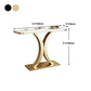 Marmeren halve maan console tabel 31,5-inch hoge accenttafel met 1 plank
