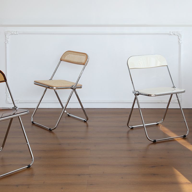 Modern Folding Dining Room Chair Armless Metal Dining Chairs for Restaurant Use Clearhalo ' kitchen&dining_furn' 'Dining Chairs' 'Dining Tables & Seating' 'dining_chair' 'furn' 'furn_dining_chair' 'Furniture' 'furniture_dining_chair' 'Kitchen & Dining Furniture' 'kitchen' 1200x1200_ebe25315-5f4a-4837-99dd-6d7d7c3d671d