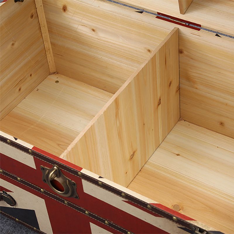 Scandinavian Trunk Storage Coffee Table Wooden Cocktail Table for Living Room