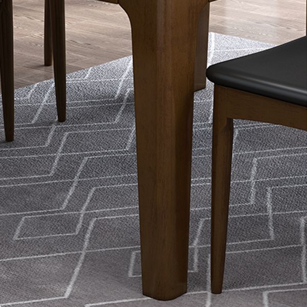 Moderne stenen schaalbare eettafel met houten onderstel voor eetkamer