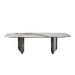 Contemporary Furniture Stone Rectangle Dining Room Table in White