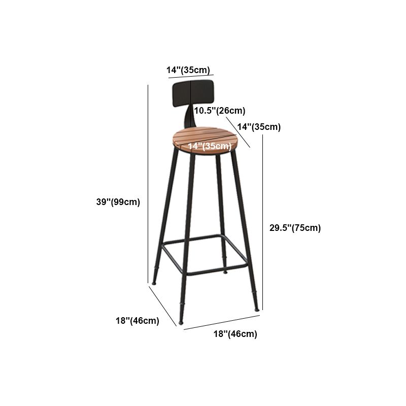 Industrial Metal Counter-height Stool Footrest Low Back Outdoor Counter Bar Stool in Black Clearhalo 'Bar Furniture' 'Bar Stools' 'bar_stools' 'furn' 'furn_bar_stools' 'Furniture' 'Kitchen & Dining Furniture' 1200x1200_ebe85681-62e0-42c1-9d38-00f4ae44d4b5