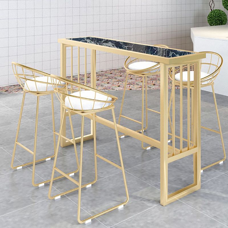 Modern Pub Height Dining Table Faux Marble Top Pub Table for Patio Use Clearhalo 'Bar Furniture' 'Bar Tables' 'bar_tables' 'furn' 'furn_bar_tables' 'Furniture' 'Kitchen & Dining Furniture' 1200x1200_ebe8e066-90b0-45ec-85e9-4e93b3a12caa