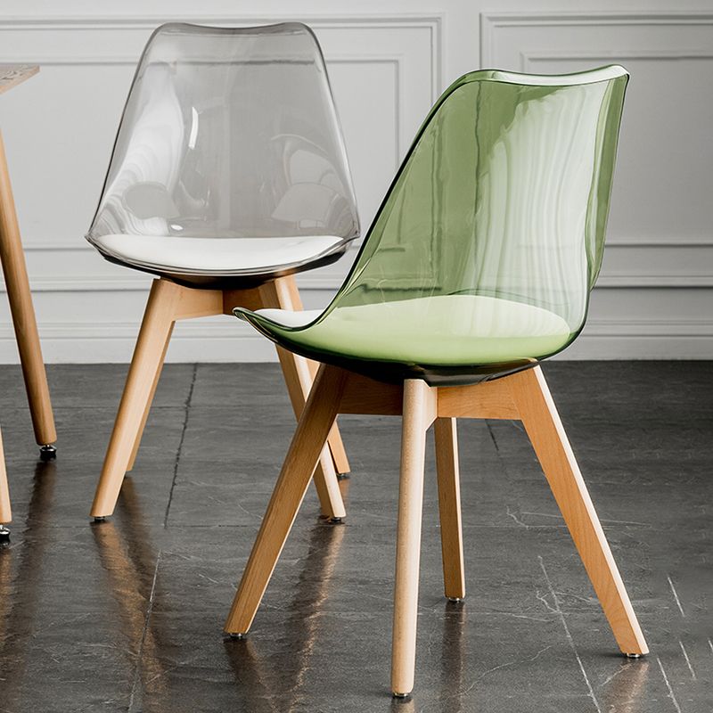 Scandinavian PU Leather Dining Chairs Armless Solid Back Chair Clearhalo ' kitchen&dining_furn' 'Dining Chairs' 'Dining Tables & Seating' 'dining_chair' 'Furniture' 'furniture_dining_chair' 'Kitchen & Dining Furniture' 'kitchen' 1200x1200_ebe97bce-3b1c-470c-9f4c-d1141f8b3ab1