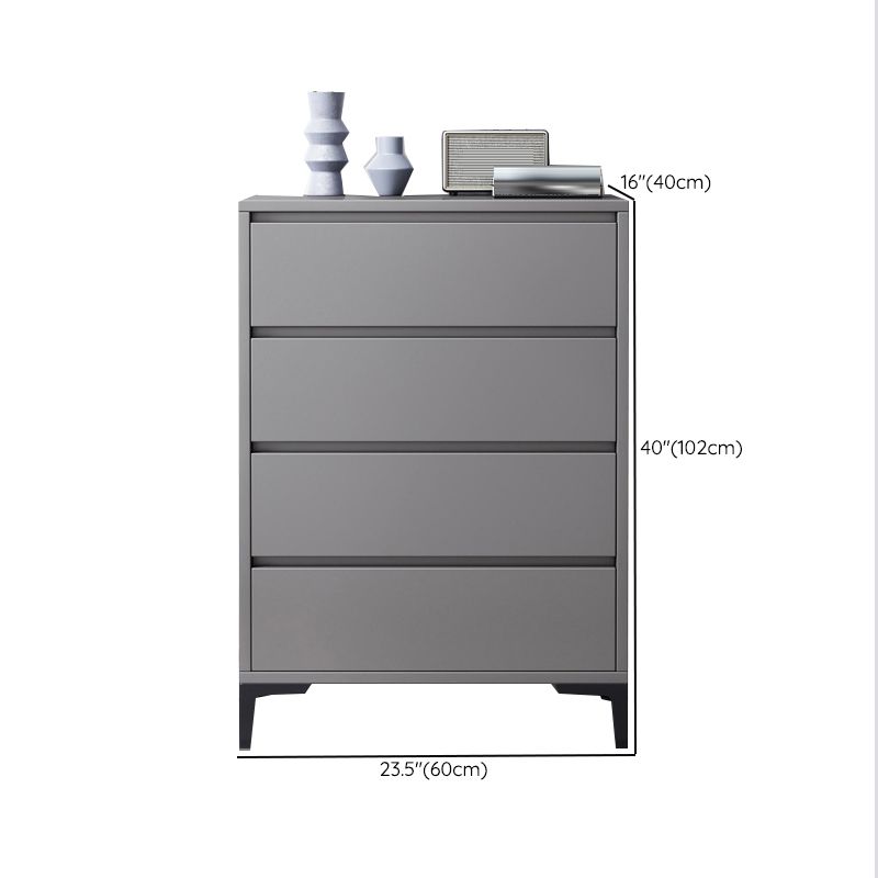 Cassettiera moderna per camera da letto, in legno ingegnerizzato, colore grigio, con cassetti