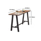 Industrial Black Metal Frame Bistro Table Brown Pine Wood Top Bar Table Clearhalo 'Bar Furniture' 'Bar Tables' 'bar_tables' 'furn' 'furn_bar_tables' 'Furniture' 'Kitchen & Dining Furniture' 1200x1200_ebeef6aa-0d54-4c54-a0a3-8ea43e8e4bb7