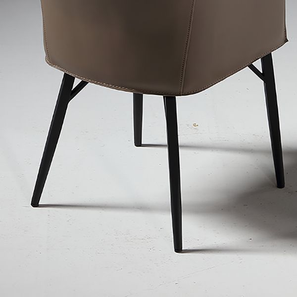 Binnen faux lederen eetkamerstoel metalen frame armstoel in grijs