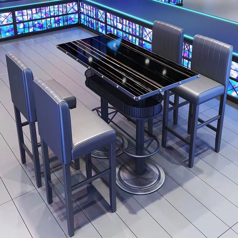 Industrial Style Bistro Bar Table Metal Base Bar Table for Bar Clearhalo 'Bar Furniture' 'Bar Tables' 'bar_tables' 'furn' 'furn_bar_tables' 'Furniture' 'Kitchen & Dining Furniture' 1200x1200_ebf00e09-15ec-4ad5-8fe9-17815b7336e4