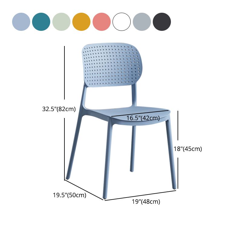Contemporary Stackable Chair Plastic Open Back Kitchen Armless Chair Clearhalo 'Dining Chairs' 'Dining Tables & Seating' 'dining_chair' 'furn' 'furn_dining_chair' 'Furniture' 'furniture_dining_chair' 'Kitchen & Dining Furniture' 1200x1200_ebf0e4ae-b01c-4b48-8fd8-85dd34a286ac